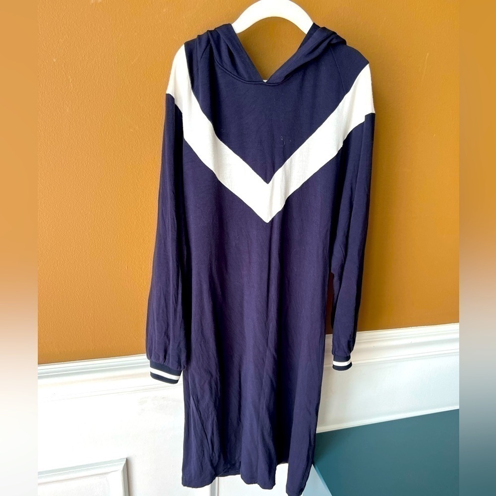 Aqua Girls Navy Blue Hooded Dress Size Large